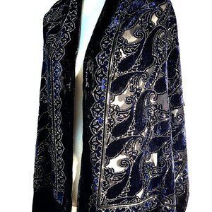Silk Burnout Velvet Shawl Wrap Long Scarf